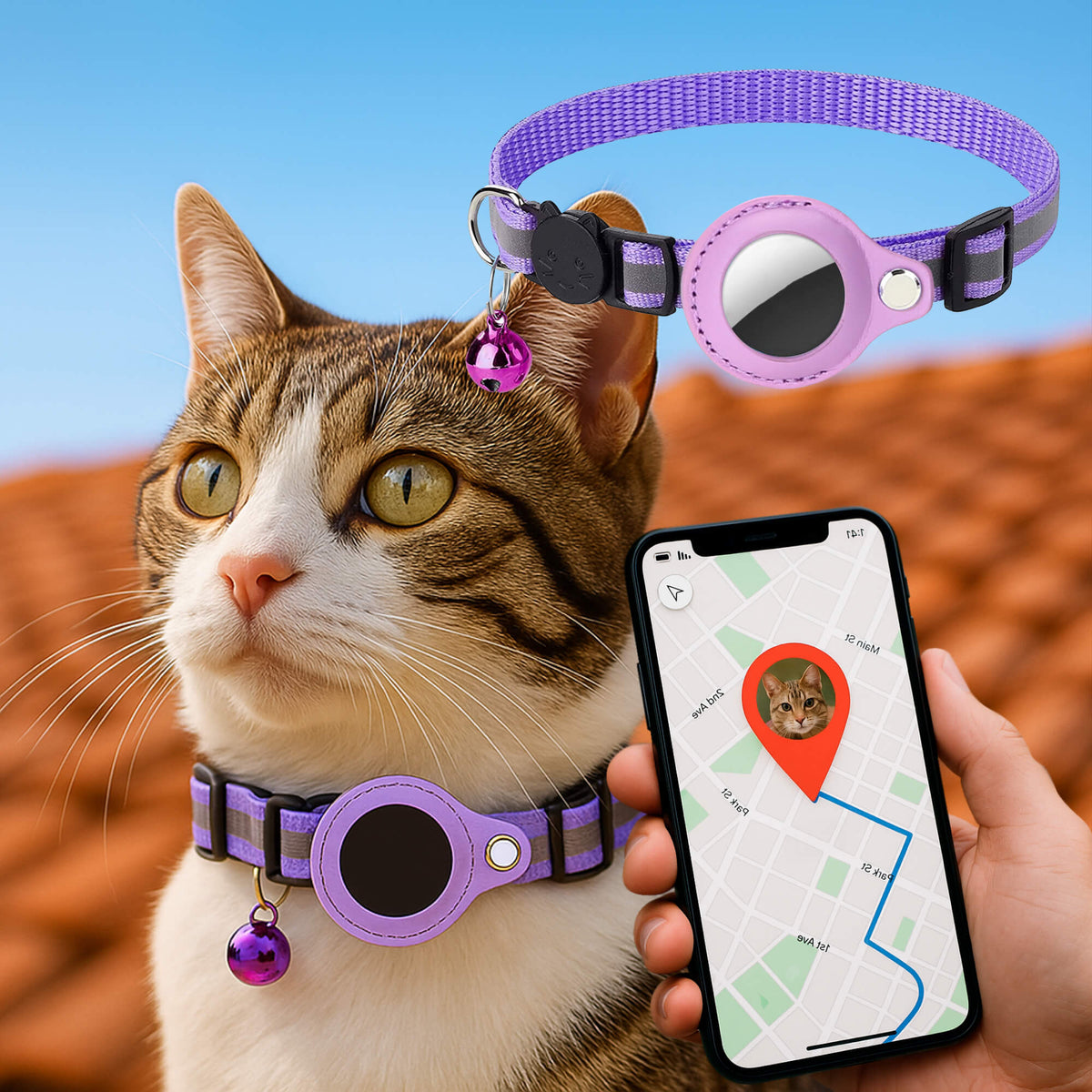 NaviPaw Reflective GPS Cat Collar