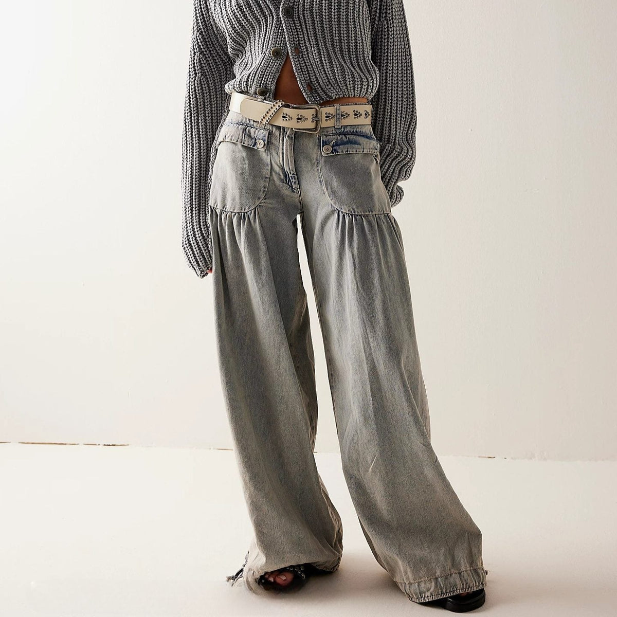 Reinhold | Women's Wide Leg Jeans with Cropped Ankle