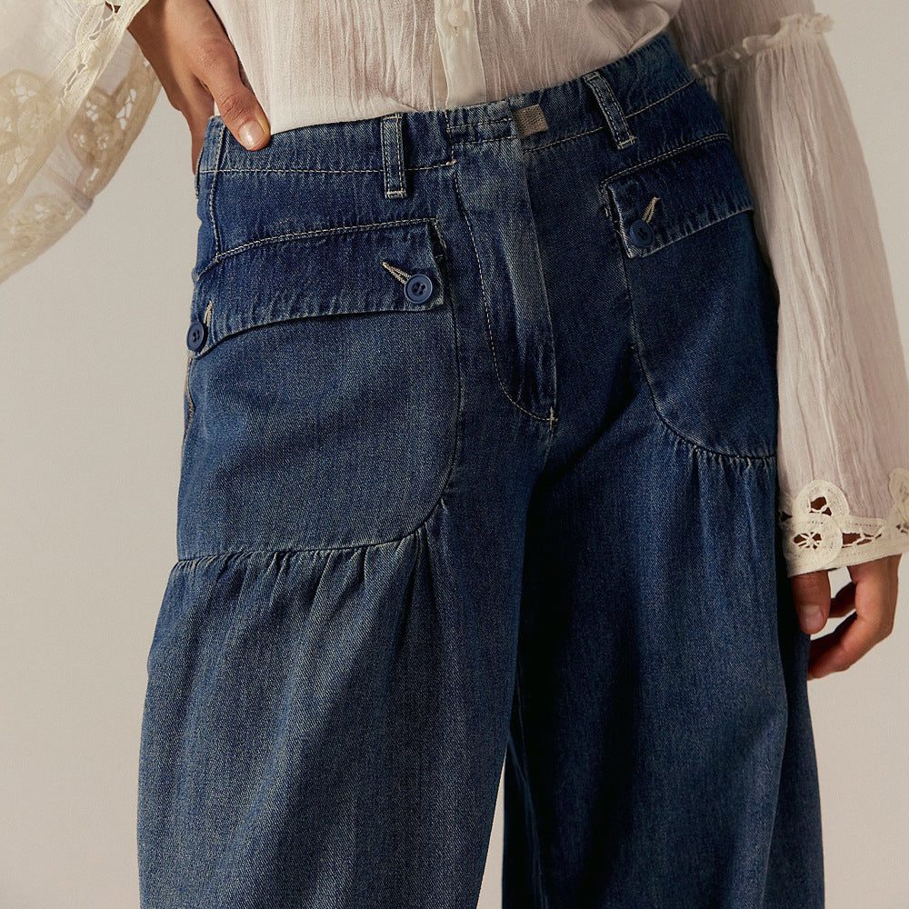 Reinhold | Women's Wide Leg Jeans with Cropped Ankle