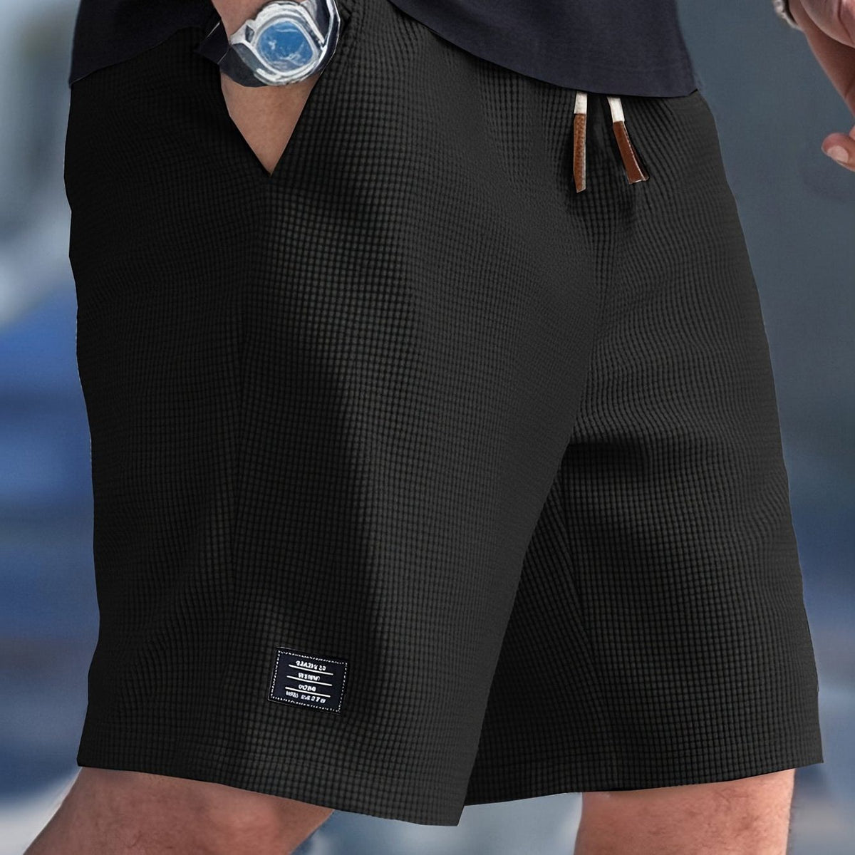 Relaxed Fit Ribbed Knit Shorts for Men