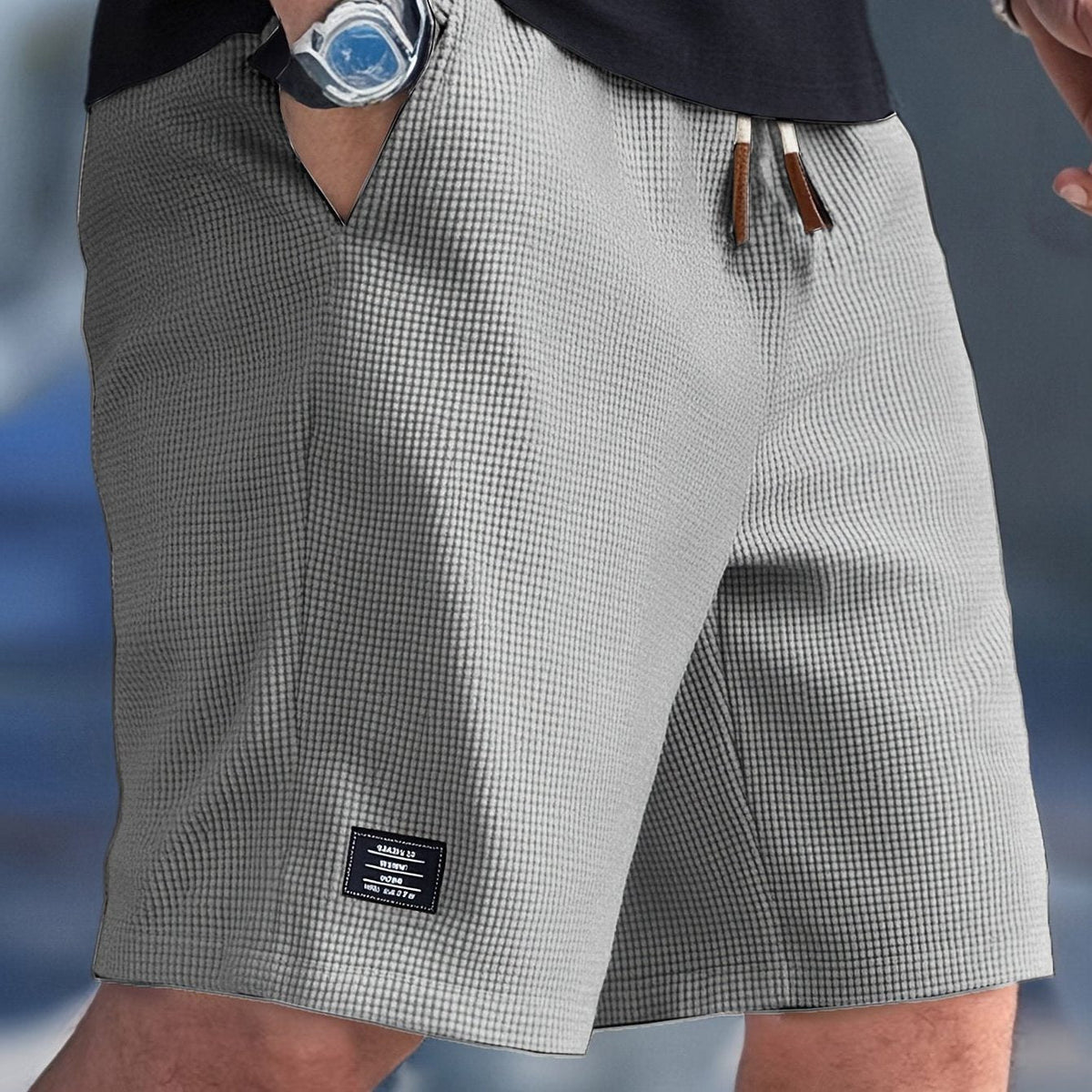 Relaxed Fit Ribbed Knit Shorts for Men