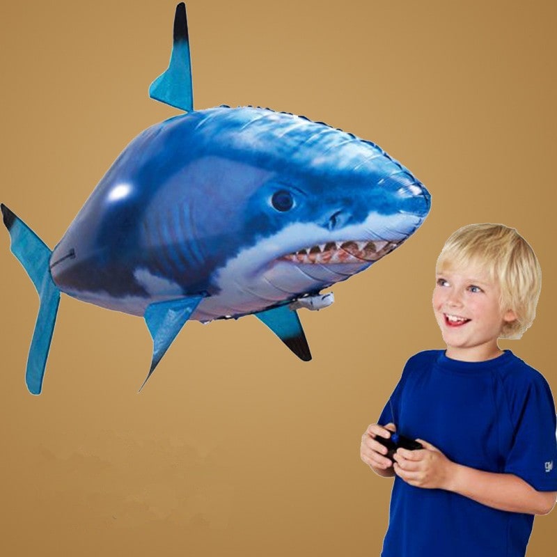 Remote Control Flying Shark Toy with Inflatable Design and Movable Tail Fin