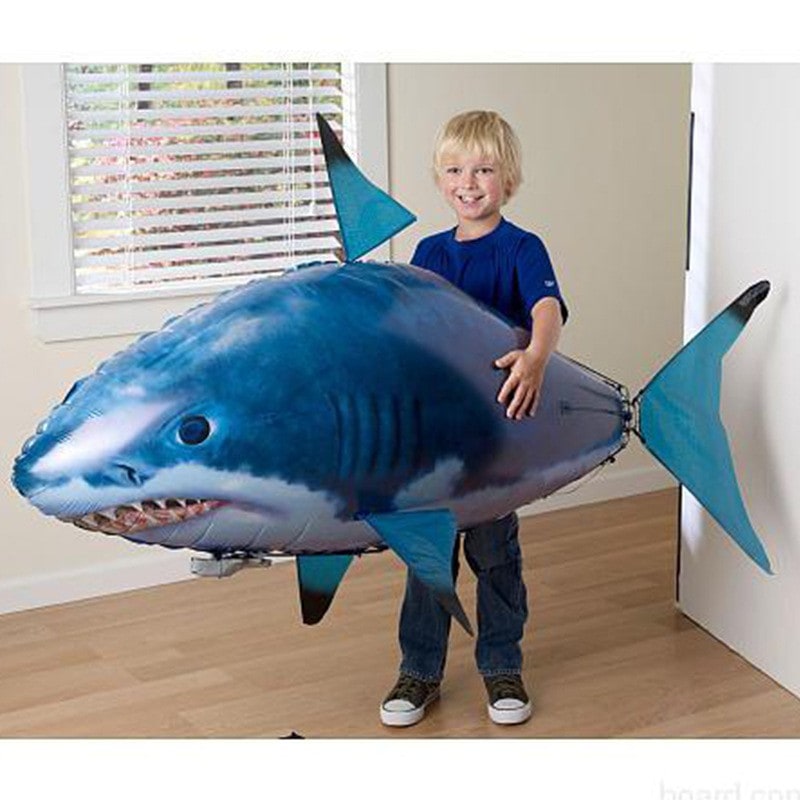Remote Control Flying Shark Toy with Inflatable Design and Movable Tail Fin