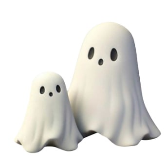 Resin Ghost Figurine Decor with Standing Base for Halloween Home Shelf Decorations Statue