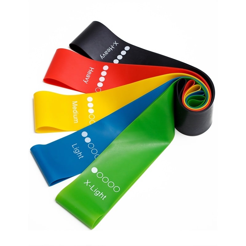 Resistance Bands with Color-Coded Tension Levels for Workout Training and Strength Exercises