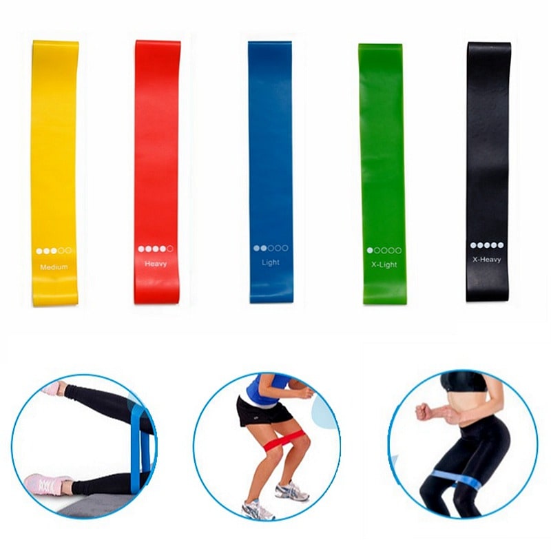 Resistance Bands with Color-Coded Tension Levels for Workout Training and Strength Exercises