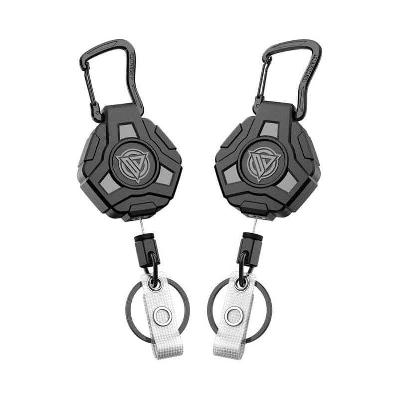 Retractable Badge Reel Keychain with Carabiner and Id Card Holder