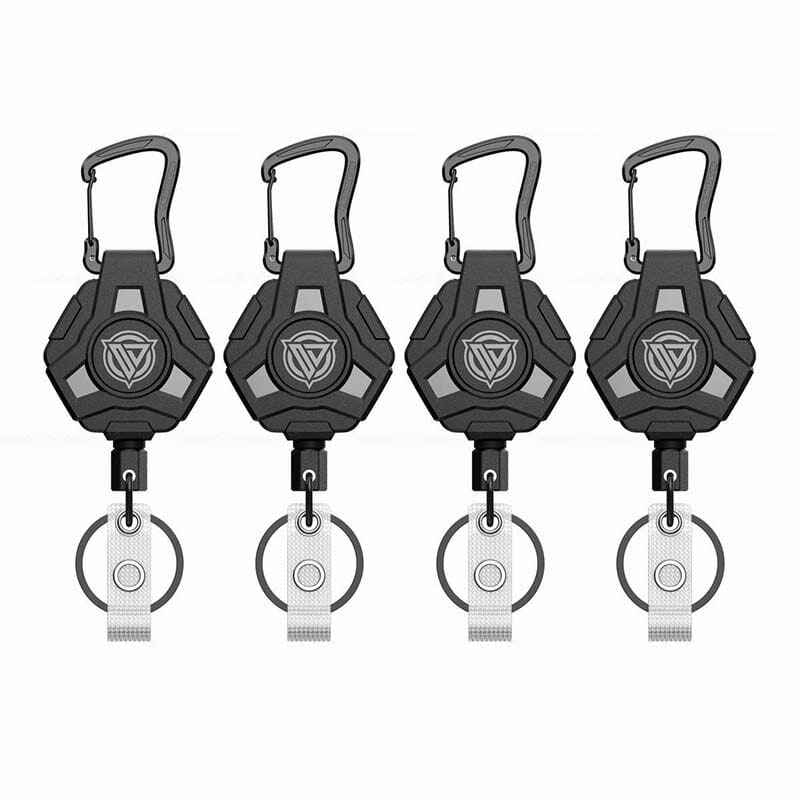 Retractable Badge Reel Keychain with Carabiner and Id Card Holder