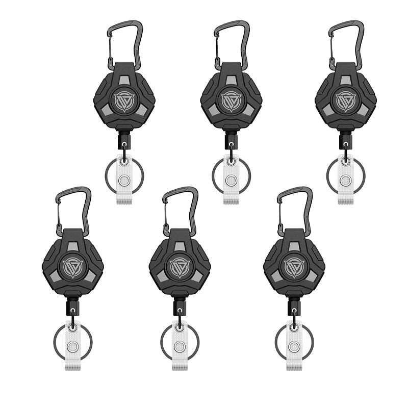 Retractable Badge Reel Keychain with Carabiner and Id Card Holder