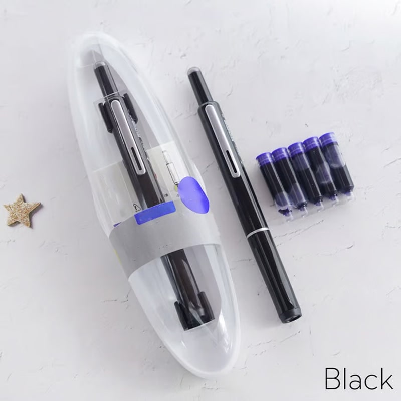 Retractable Fountain Pen with Fine Nib and Smooth Ink Flow