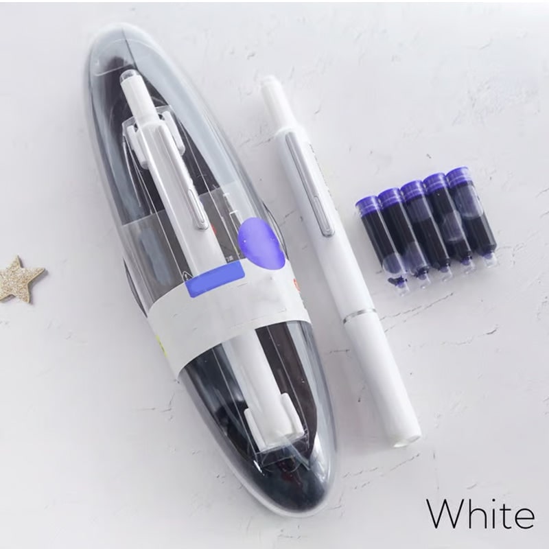 Retractable Fountain Pen with Fine Nib and Smooth Ink Flow