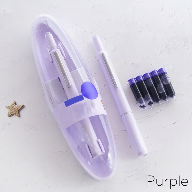 Retractable Fountain Pen with Fine Nib and Smooth Ink Flow