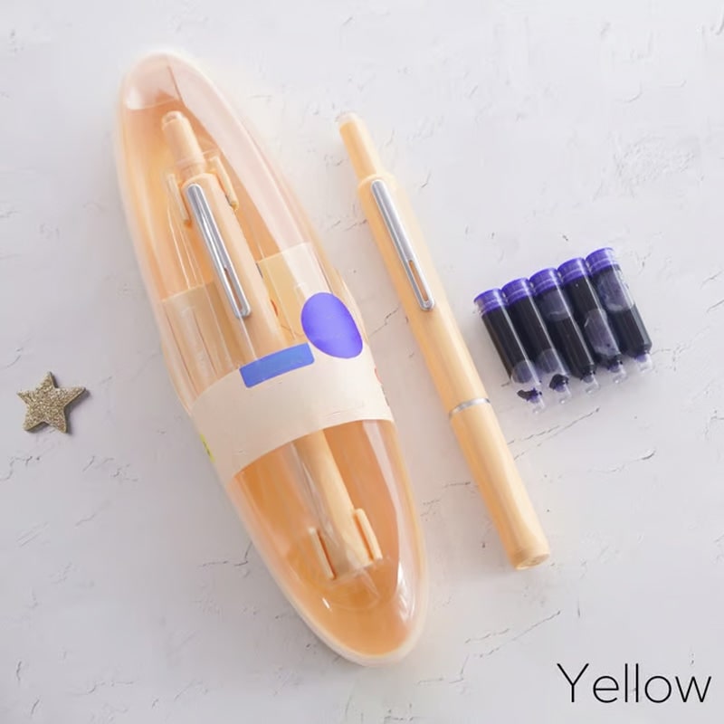 Retractable Fountain Pen with Fine Nib and Smooth Ink Flow