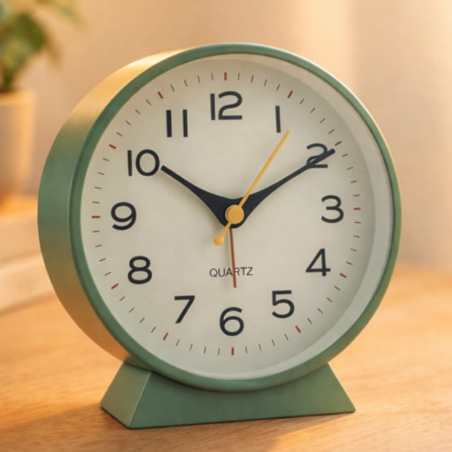 Retro Analog Alarm Clock with Silent Quartz Movement and Backlight