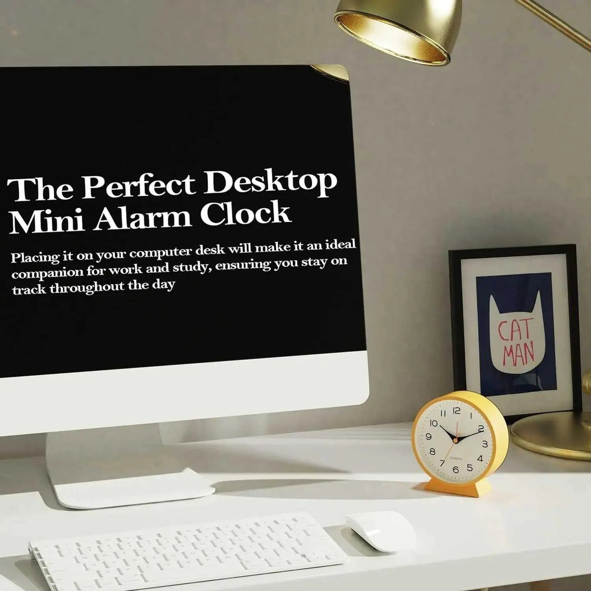 Retro Analog Alarm Clock with Silent Quartz Movement and Backlight