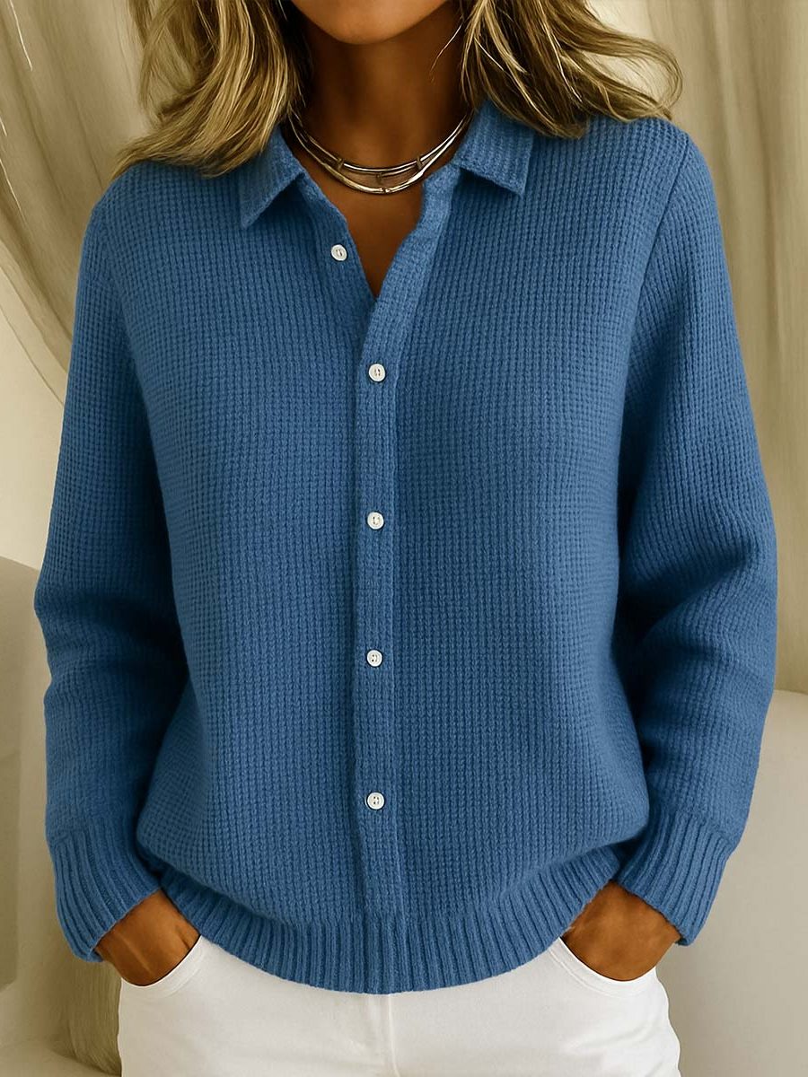 Rhianna | Women's Ribbed Knit Button-Up Cardigan