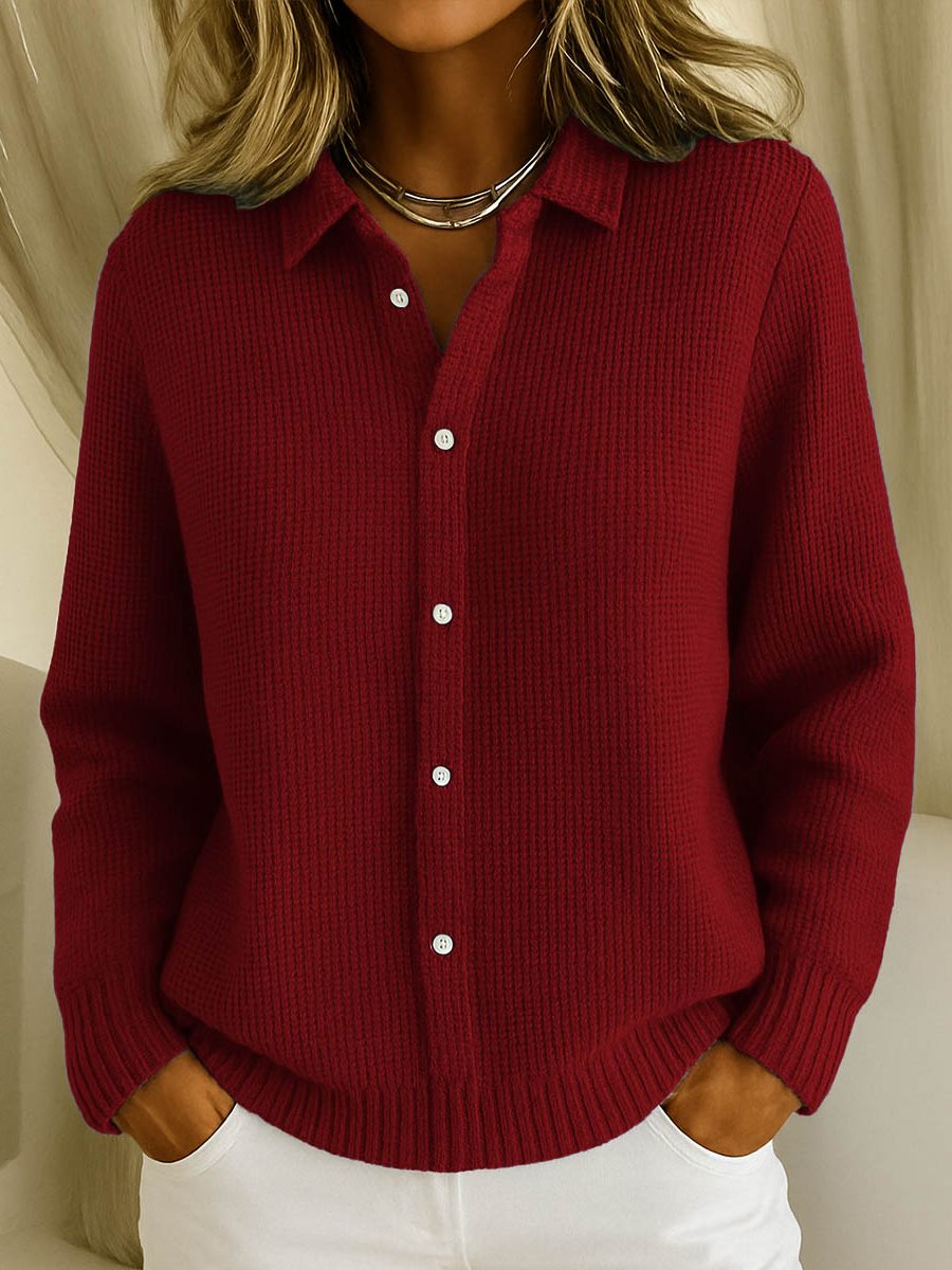 Rhianna | Women's Ribbed Knit Button-Up Cardigan