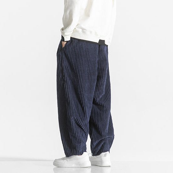 Ribbed Corduroy Relaxed Fit Trousers for Men