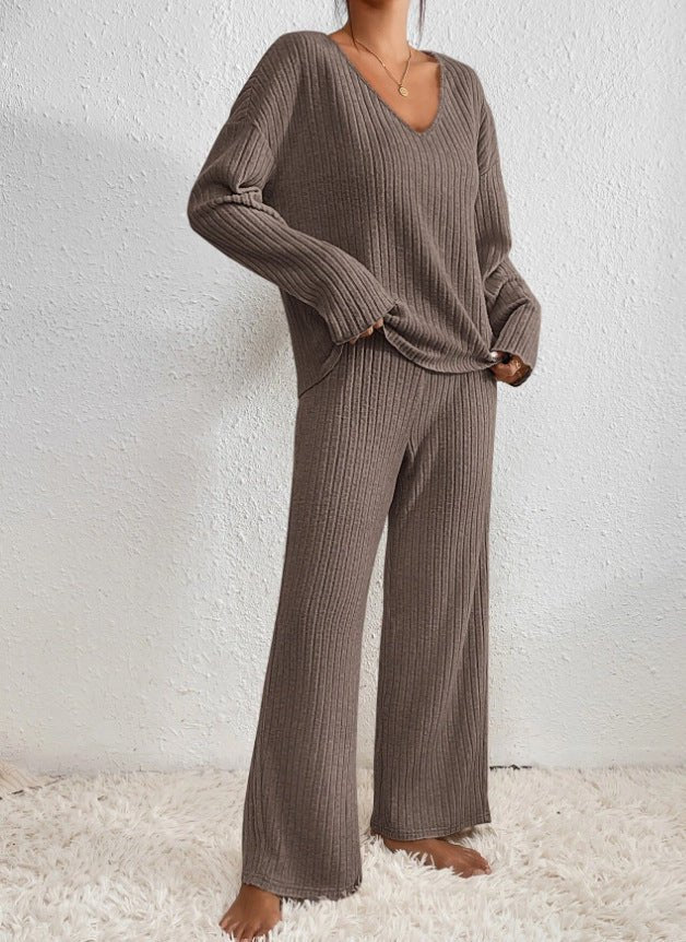 Women’s Pant Set with V-Neck Top