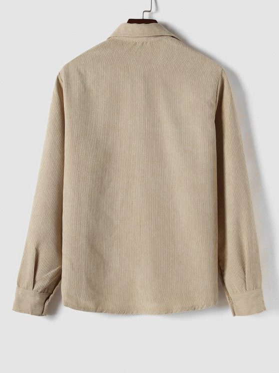 Ribbed Knit Polo Shirt for Men