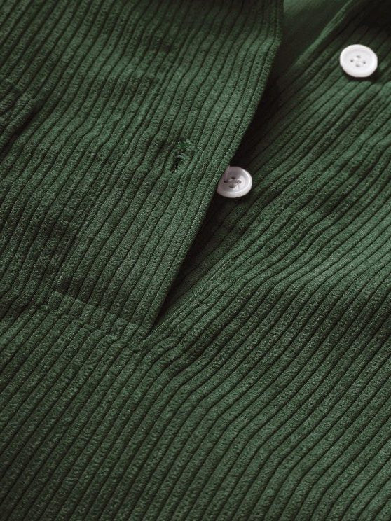 Ribbed Knit Polo Shirt for Men