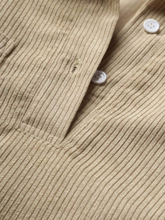 Ribbed Knit Polo Shirt for Men