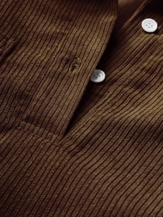 Ribbed Knit Polo Shirt for Men