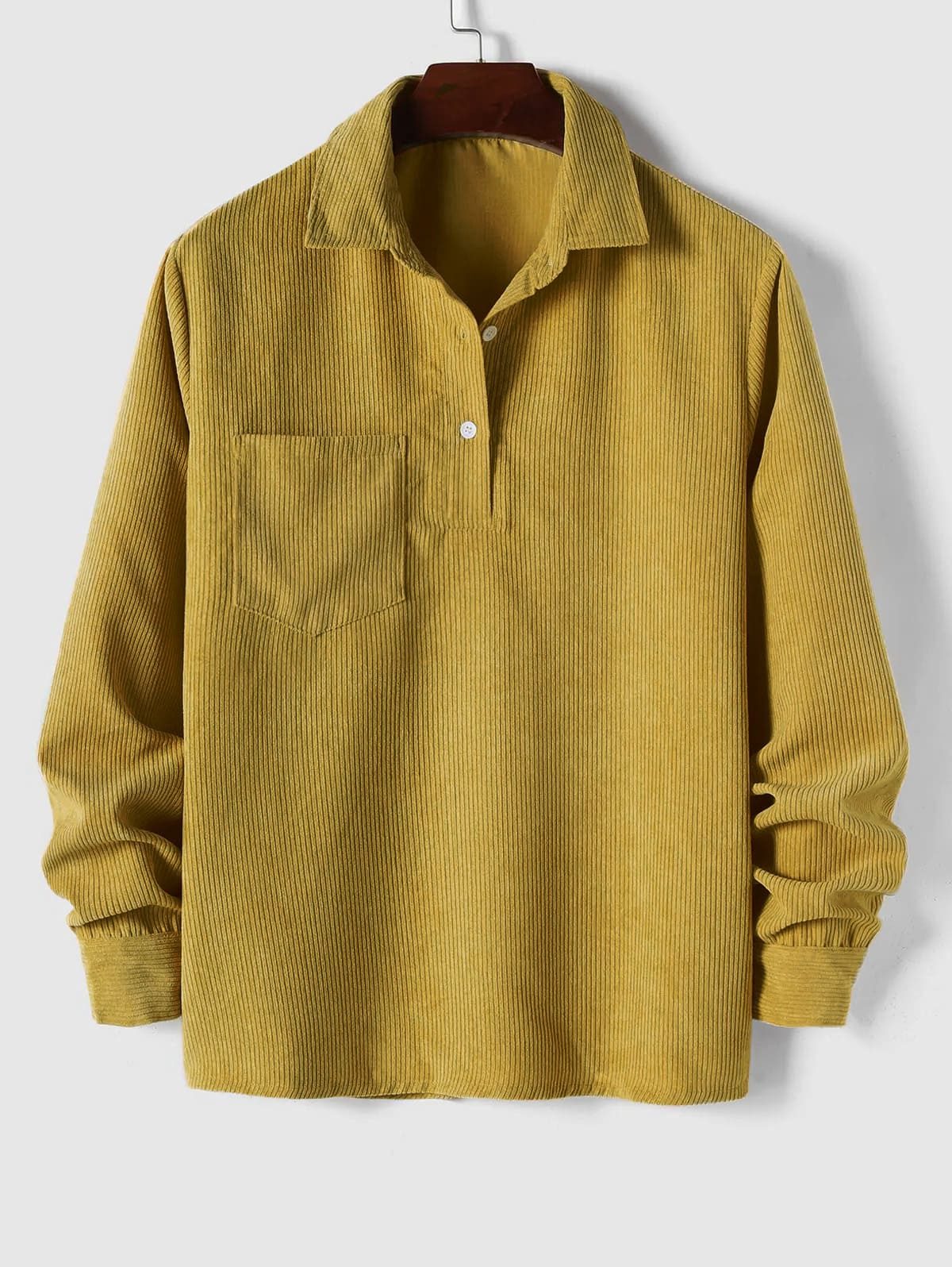 Ribbed Knit Polo Shirt for Men