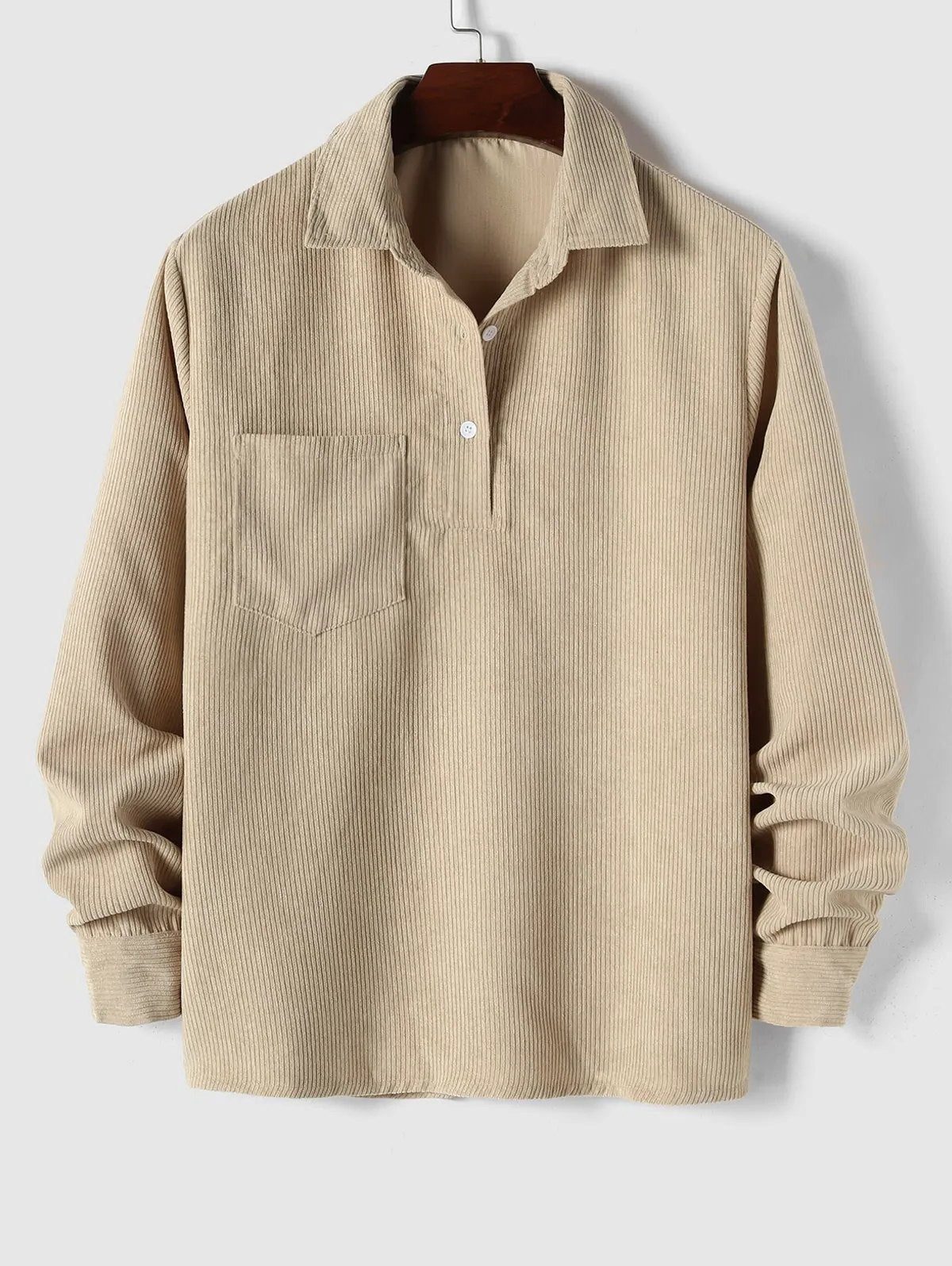 Ribbed Knit Polo Shirt for Men