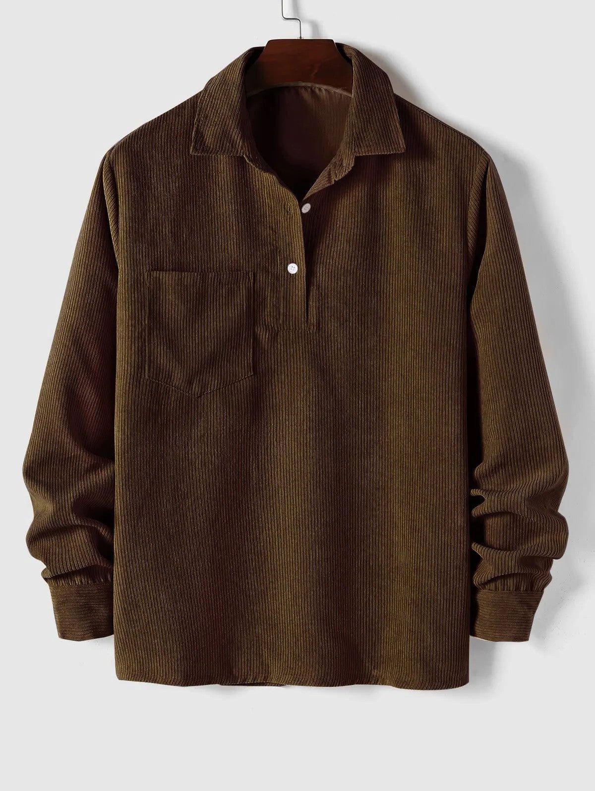 Ribbed Knit Polo Shirt for Men