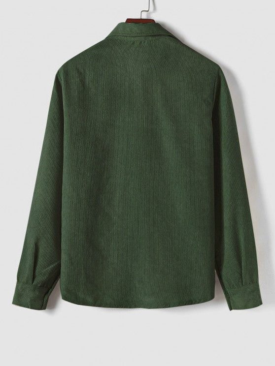Ribbed Knit Polo Shirt for Men