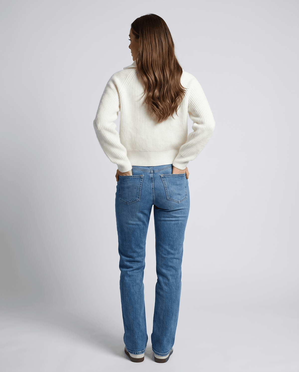 Ribbed Knit Quarter-Zip Sweater – Spread Collar, Raglan Sleeves & Relaxed Fit | Tove