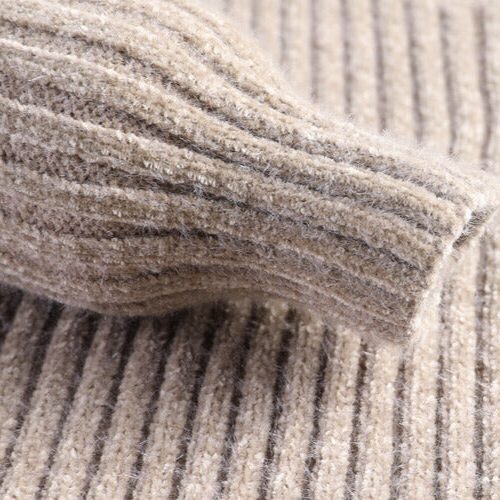 Ribbed Knit Turtleneck Sweater for Men