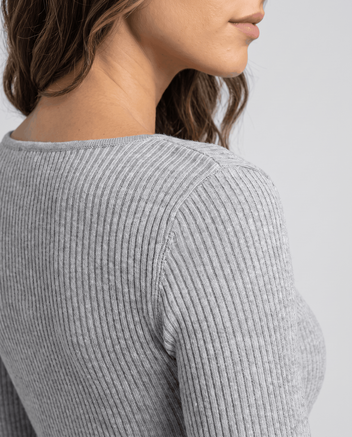 Ribbed Knit Two-Piece Lounge Set – Long-Sleeve Crew-Neck Top, Wide-Leg Pants & Pockets | Lotte