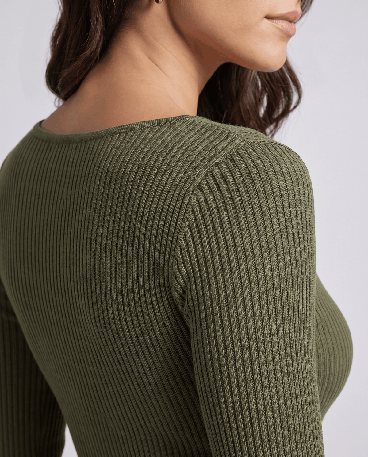 Ribbed Knit Two-Piece Lounge Set – Long-Sleeve Crew-Neck Top, Wide-Leg Pants & Pockets | Lotte