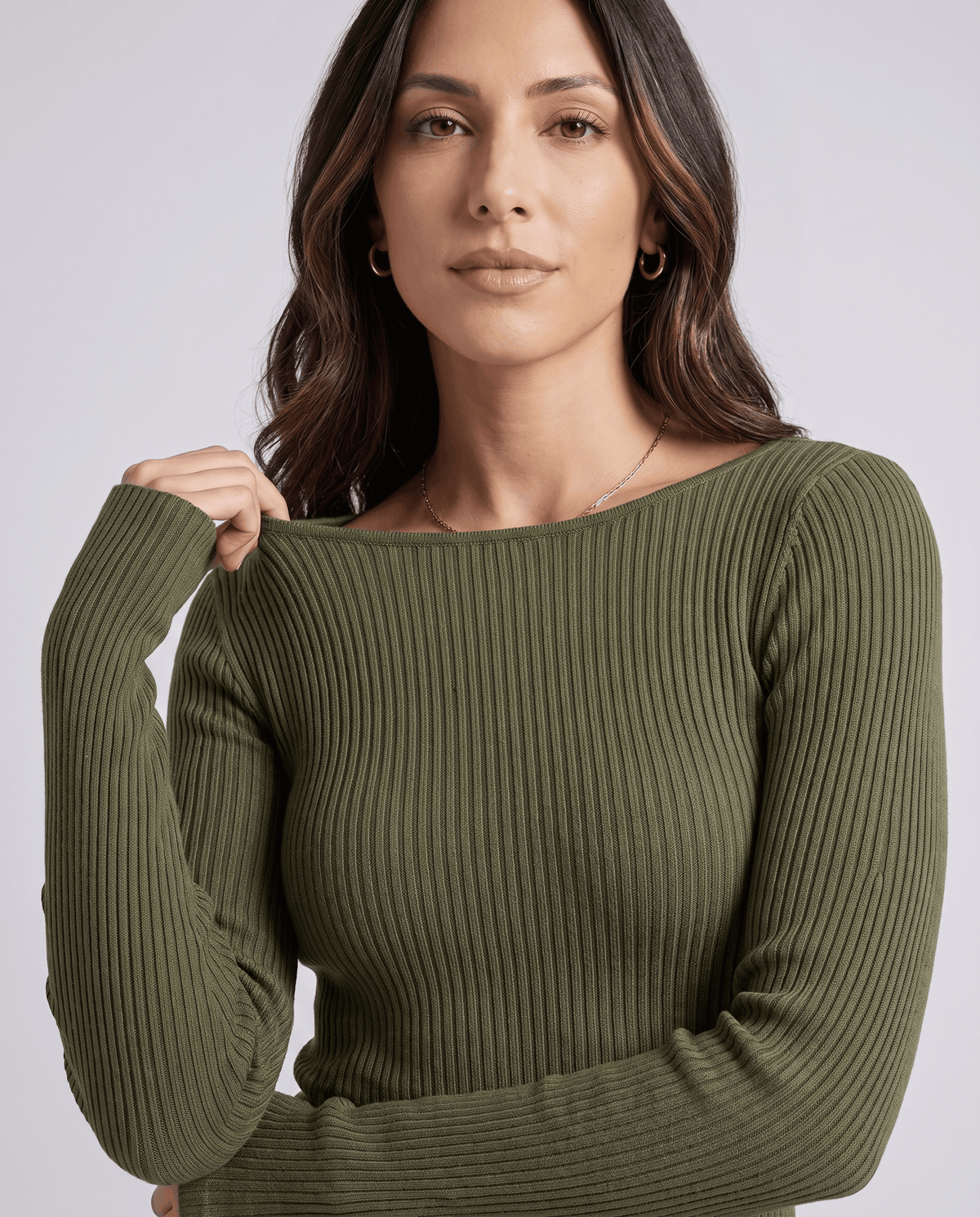 Ribbed Knit Two-Piece Lounge Set – Long-Sleeve Crew-Neck Top, Wide-Leg Pants & Pockets | Lotte