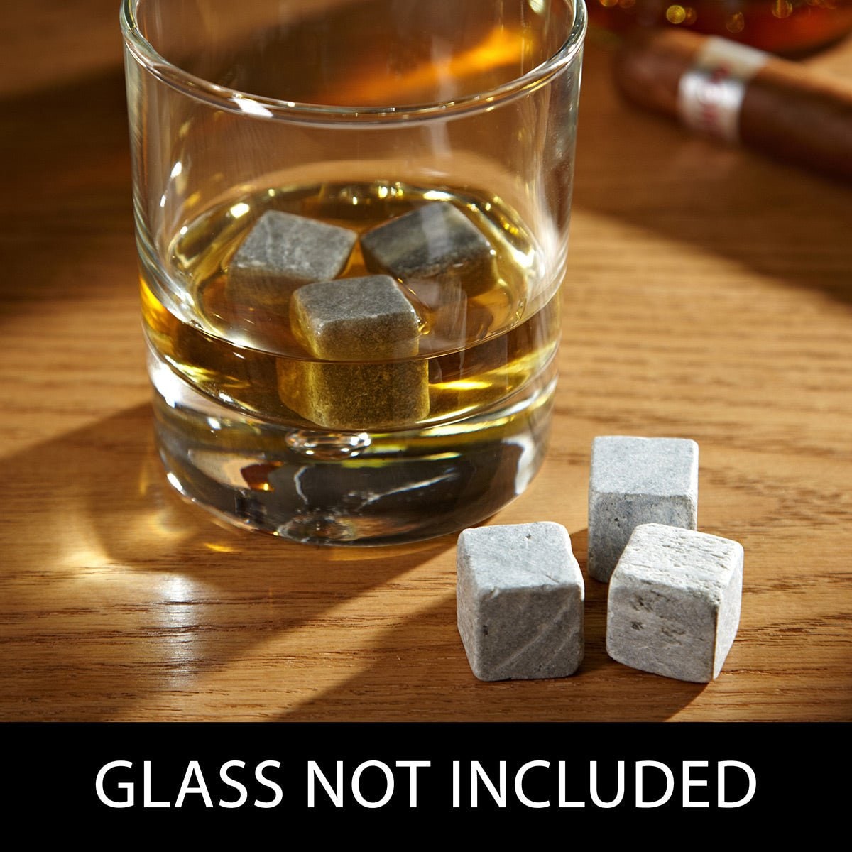 Rocks Whiskey Stones Soapstone Reusable Ice Cubes with Rounded Corners Gift Set