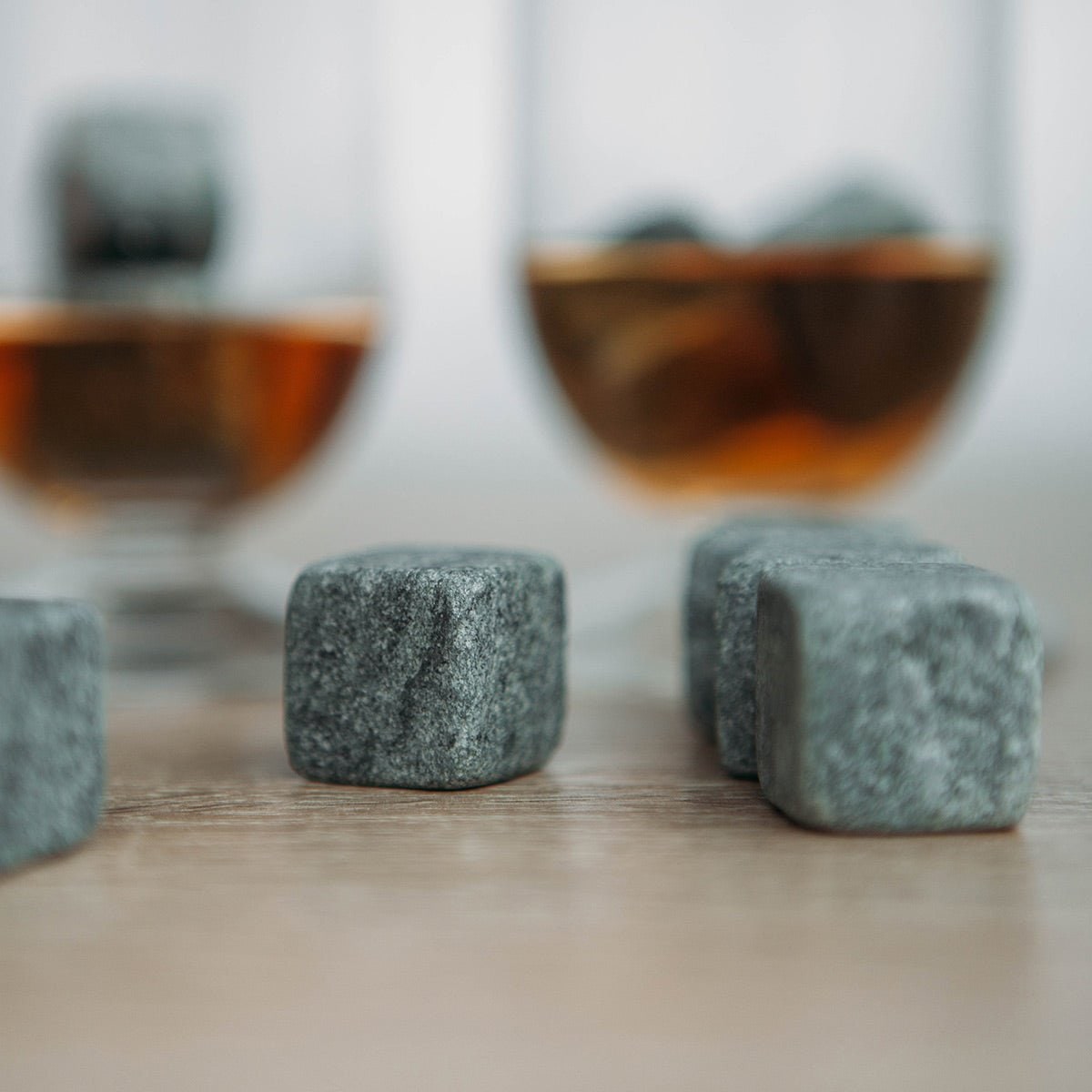 Rocks Whiskey Stones Soapstone Reusable Ice Cubes with Rounded Corners Gift Set