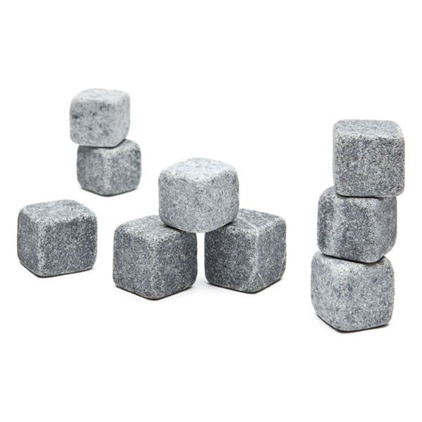 Rocks Whiskey Stones Soapstone Reusable Ice Cubes with Rounded Corners Gift Set