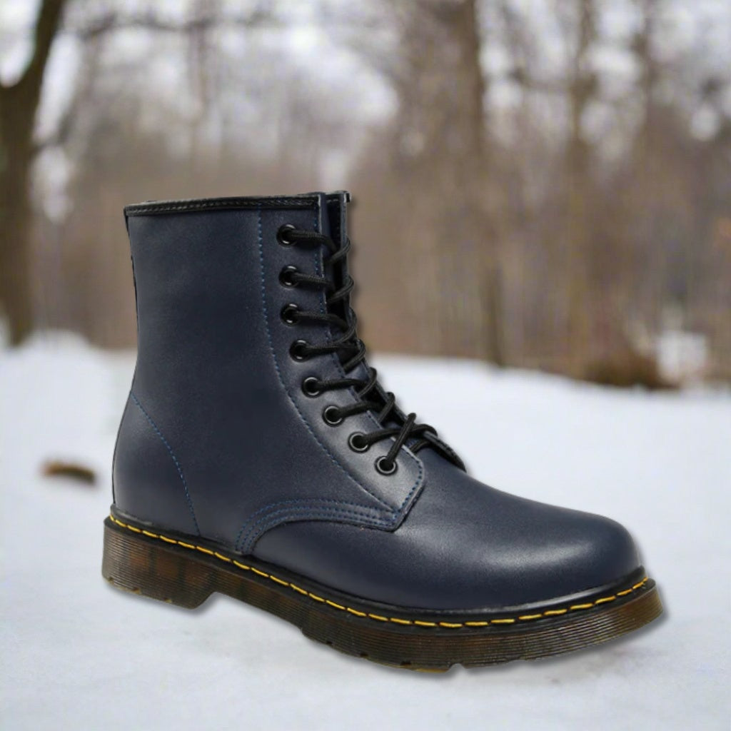 Silas | Men's Leather Combat Boots Lace Up Rugged Sole