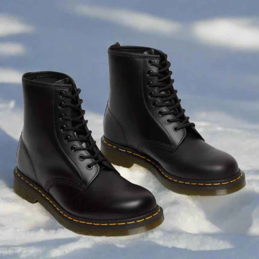 Silas | Men's Leather Combat Boots Lace Up Rugged Sole