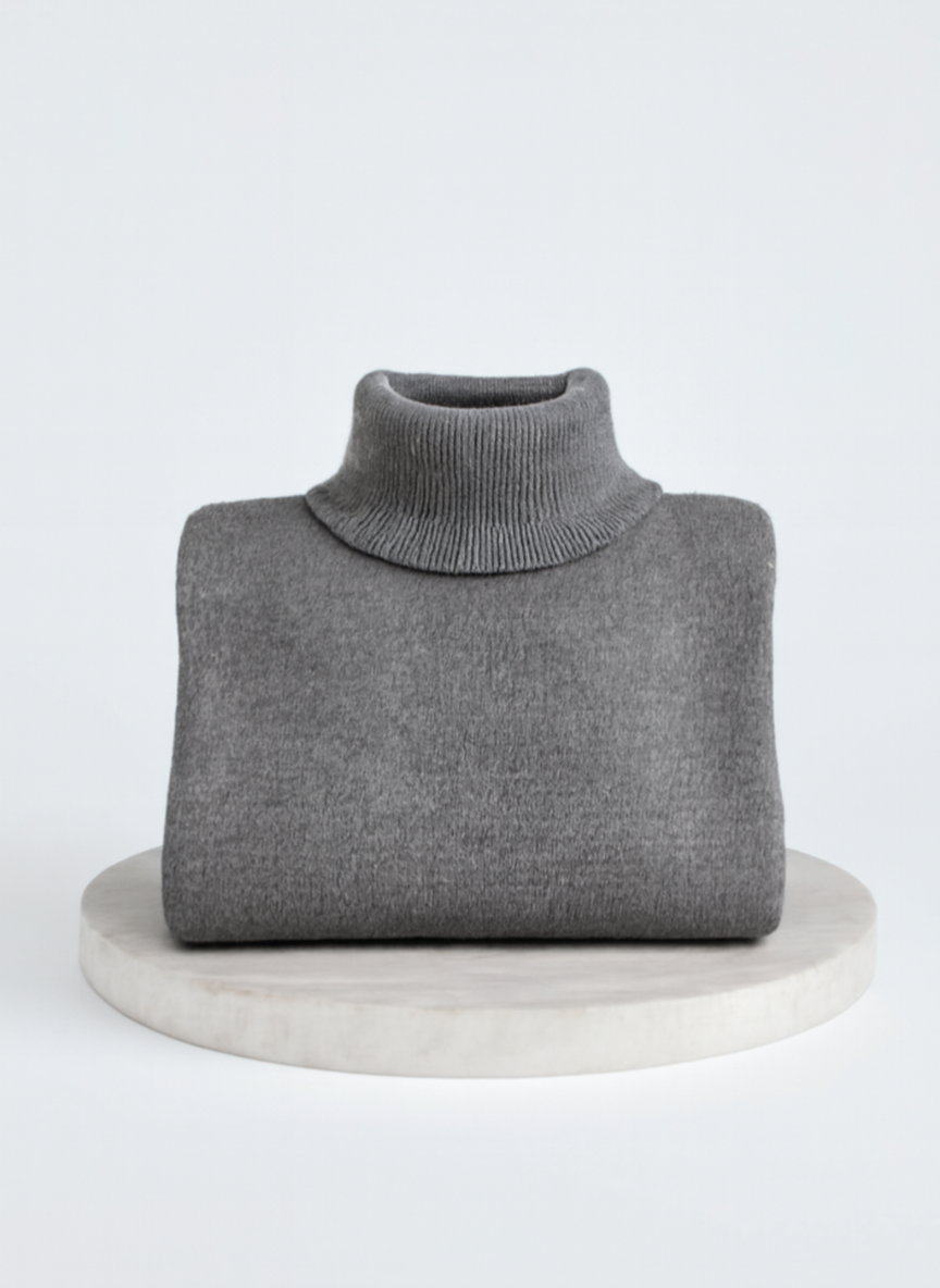 Laurel | Oversized Beige Turtleneck Sweater