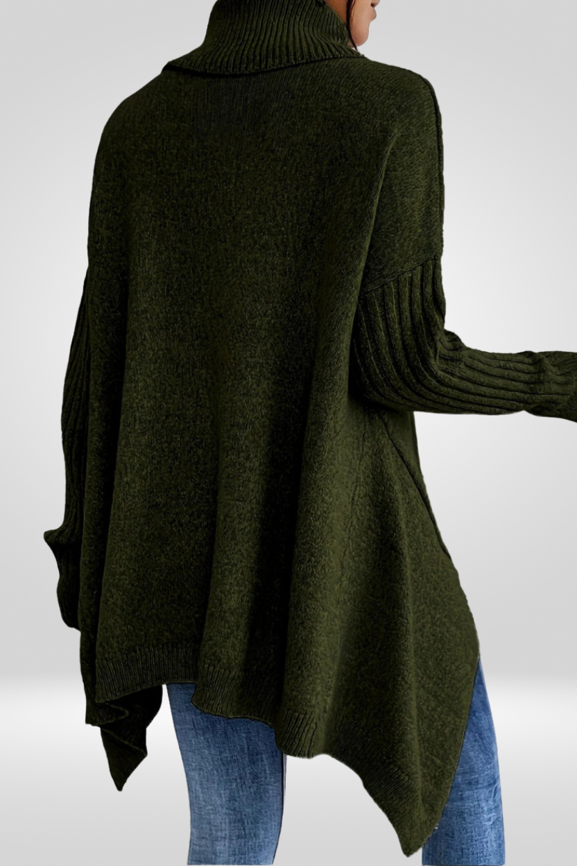 Laurel | Oversized Beige Turtleneck Sweater
