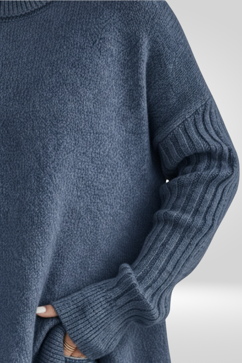 Laurel | Oversized Beige Turtleneck Sweater