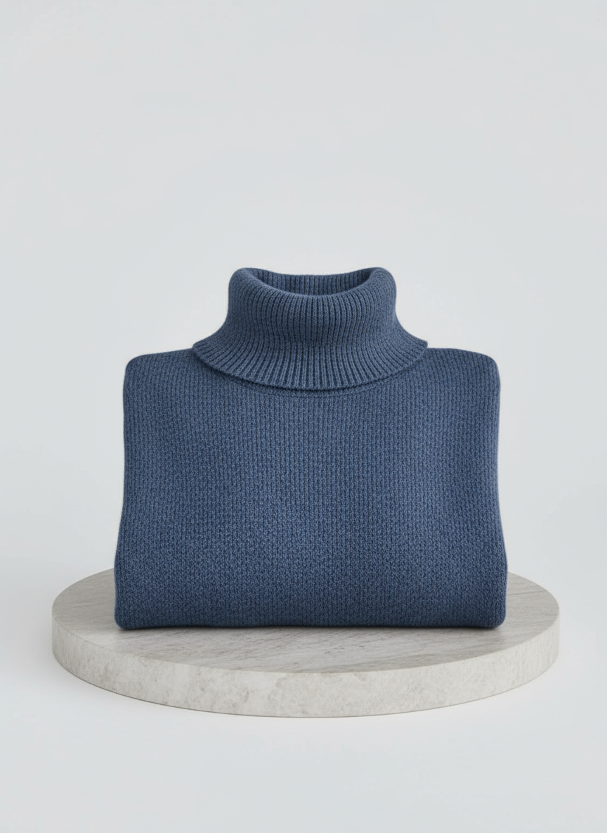 Laurel | Oversized Beige Turtleneck Sweater