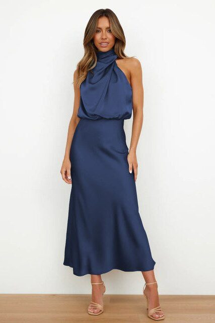 Women's Halter Neck Midi Dress