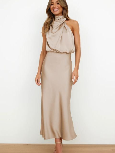 Women's Halter Neck Midi Dress