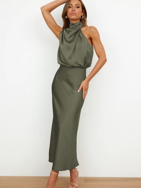 Women's Halter Neck Midi Dress