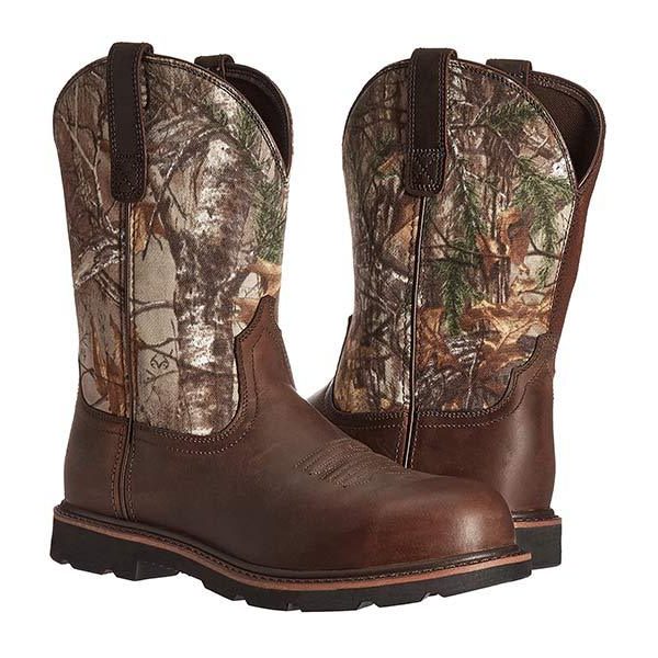 Round Toe Mid Calf Cowboy Boots for Men