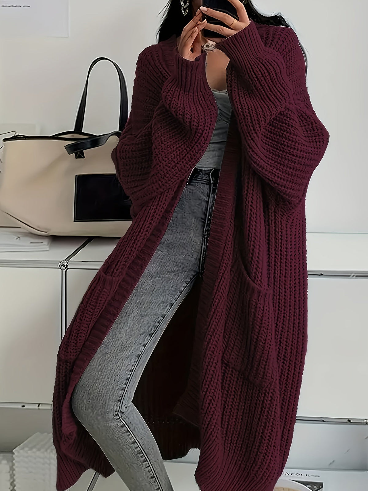 Rosalie | Oversized Long Knit Cardigan